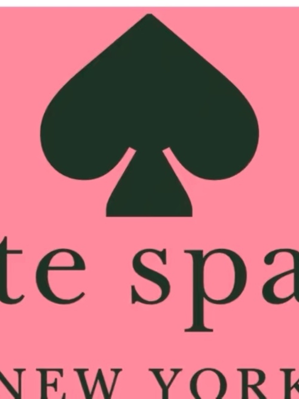 kate spade Black Spade Logo on Pink Background. Pop up show flyer